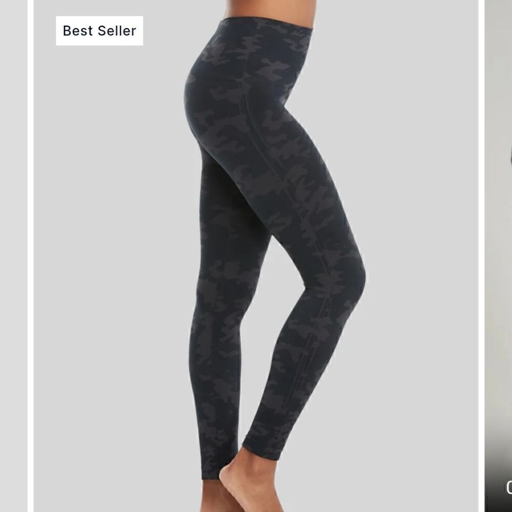 Spanx Look At Me Now Black Camo Leggings Size XL